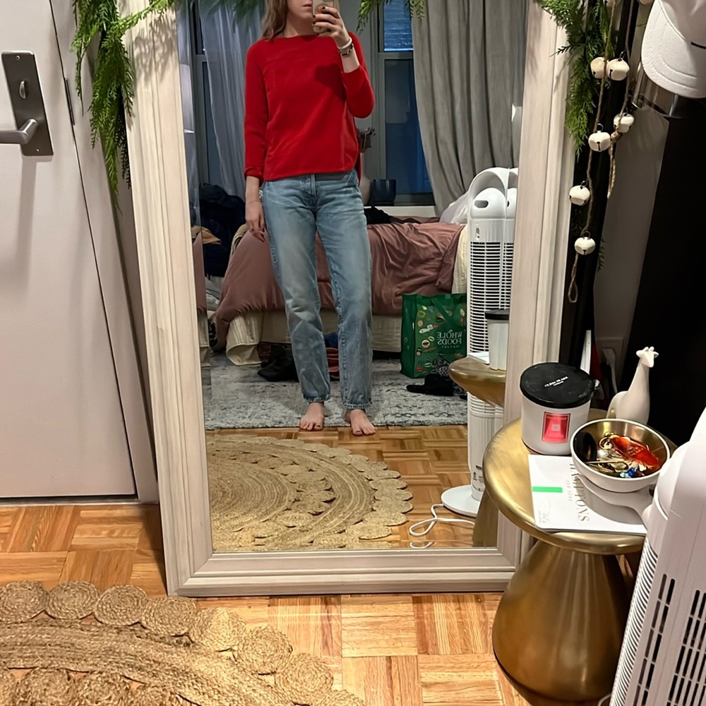 Banana Republic Red, structured tunic-style top